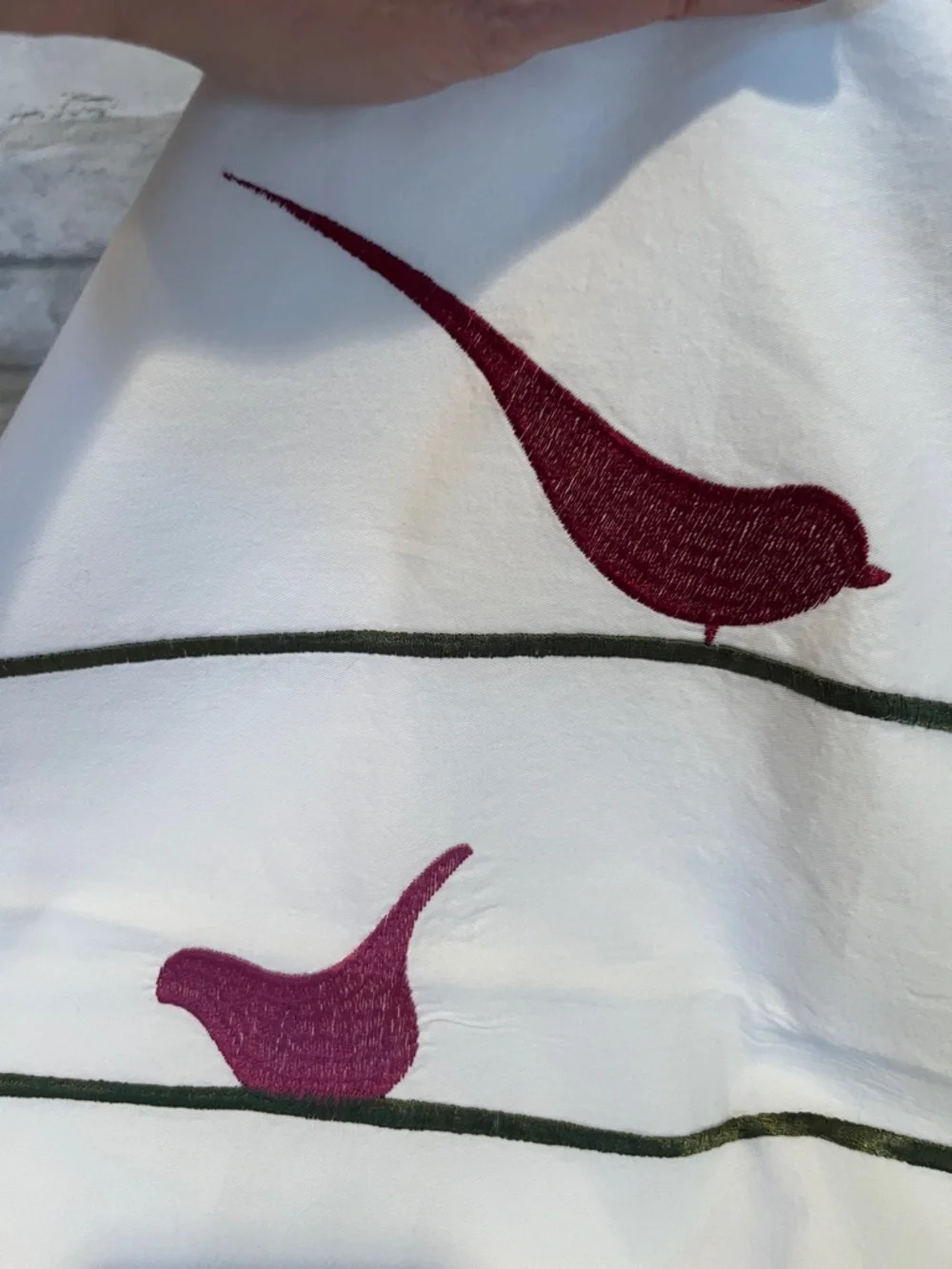 Nicole Miller Decorative Birds-Embroidered Throw Pillow Cover - Multicolor